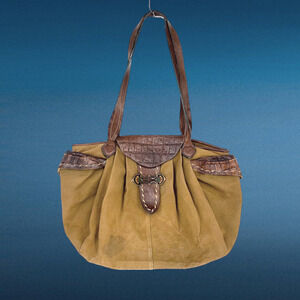 Vintage Melusine x Neiman Marcus Extra Large Canvas Western Tote Bag Purse READ